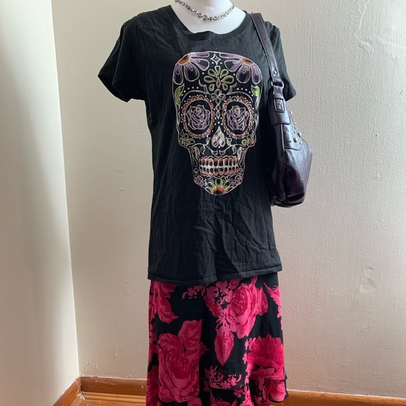 Skull grunge black t shirt size Medium - Picture 2 of 8
